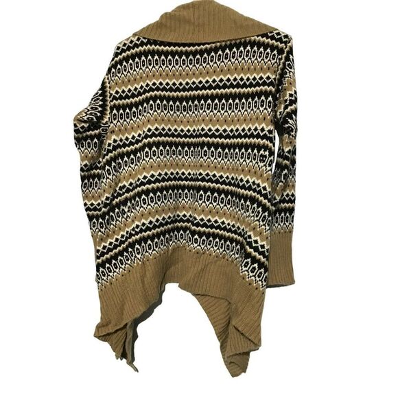Brown Black Striped Knit Waterfall Cardigan - Picture 4 of 7